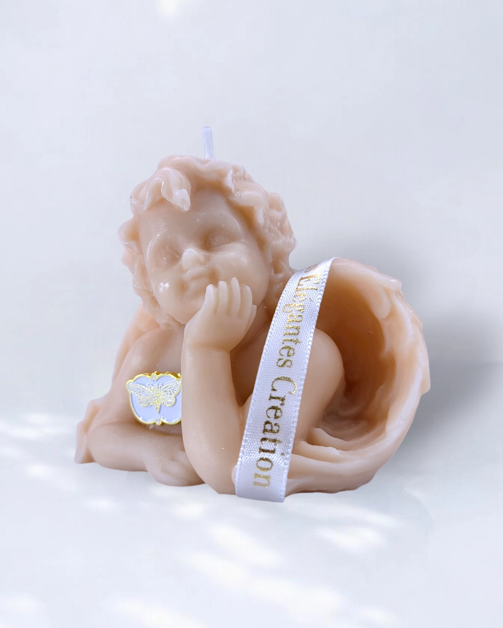 bougie moulée ange fleur relaxante