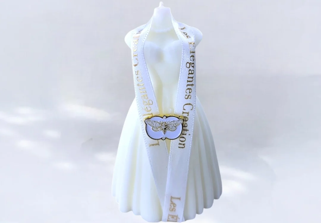 bougie moulée parfumée robe de mariée